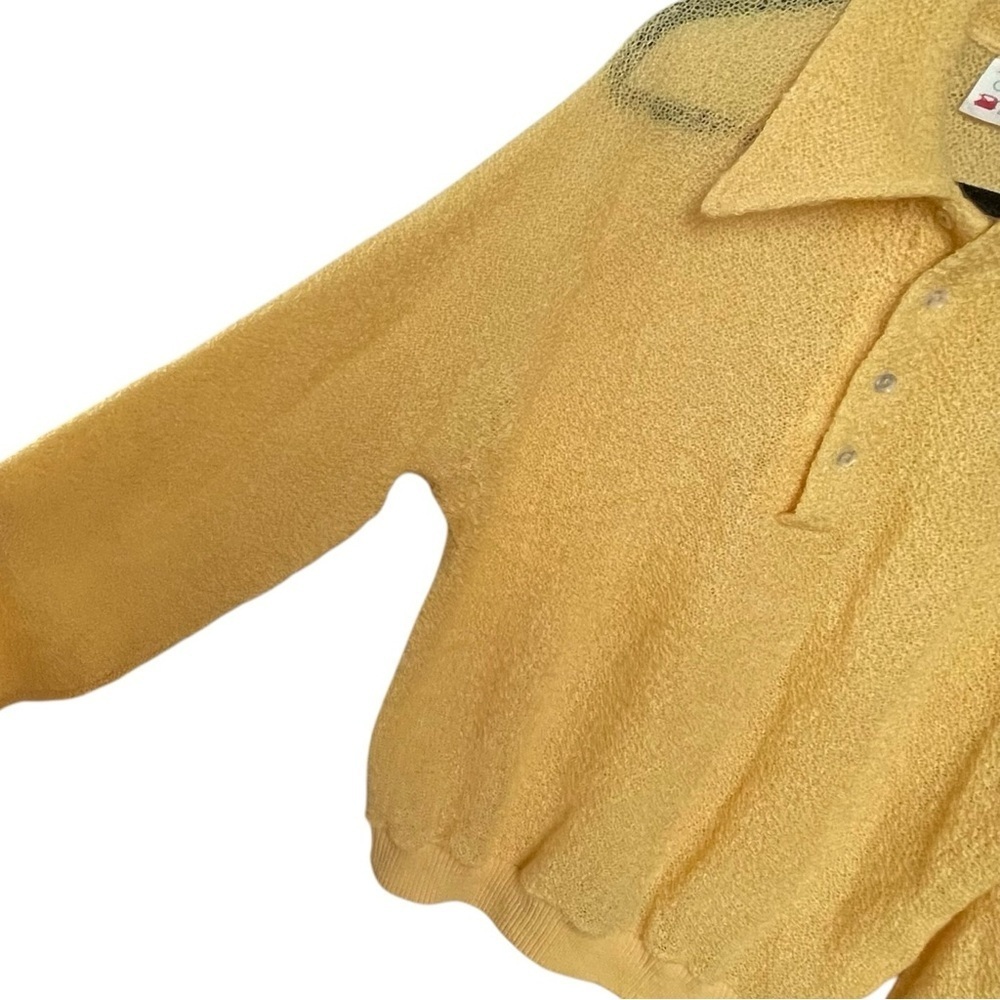 WHITE RAM Vintage Wool Mohair Sweater Collar Yellow Gold M - Picture 5 of 8